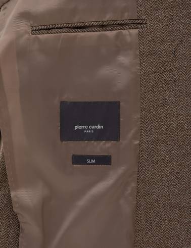 Kahverengi Slim Fit Balıksırtı Ceket