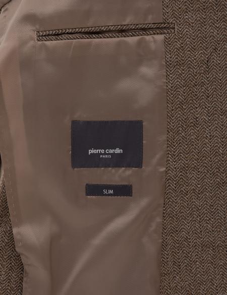 Kahverengi Slim Fit Balıksırtı Ceket - 50317640053