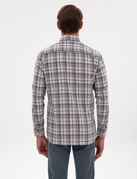 Kahverengi Ekose Regular Fit Uzun Kollu Gömlek - 50316754010