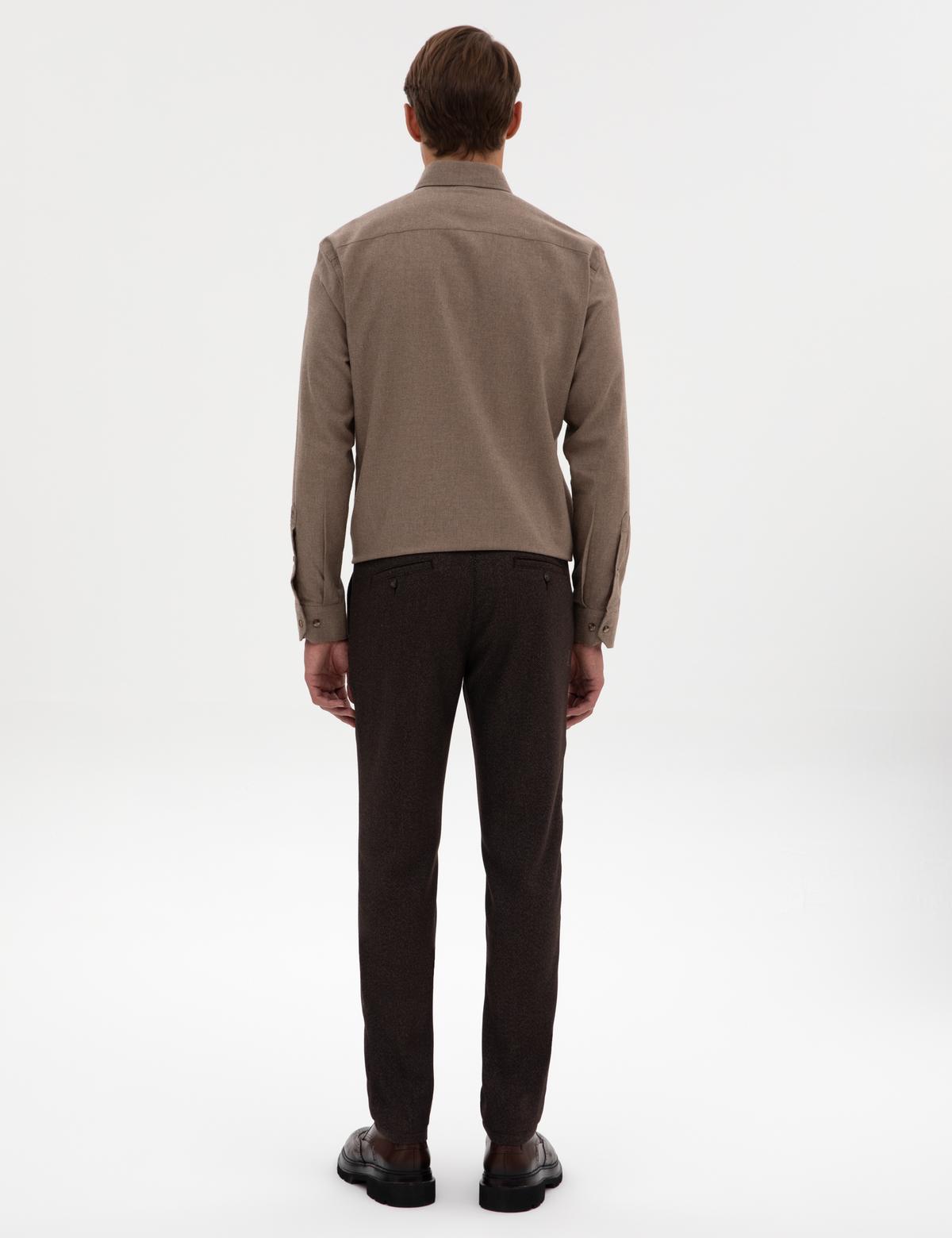 Kahverengi Slim Fit Kanvas Pantolon - 50317275047