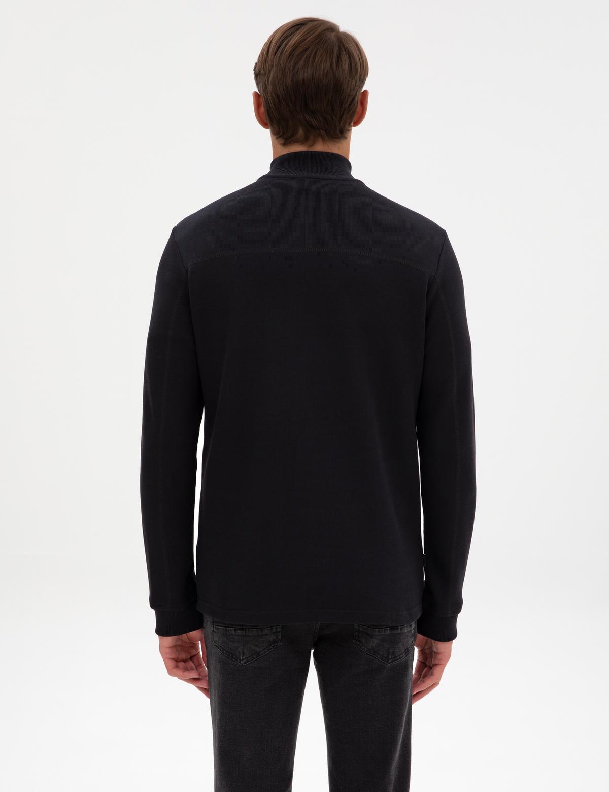 Siyah Regular Fit Sweatshirt - 50309343006