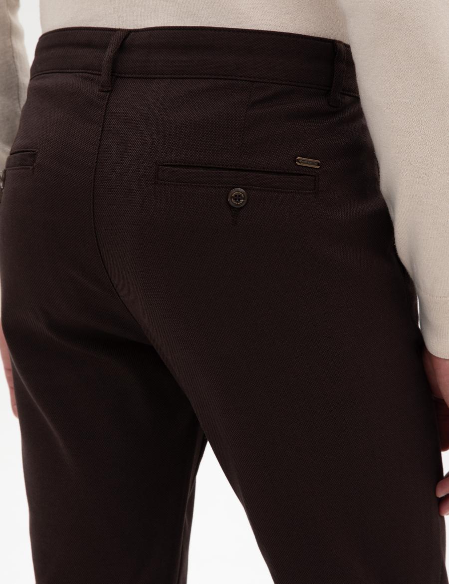Kahverengi Slim Fit Kanvas Pantolon