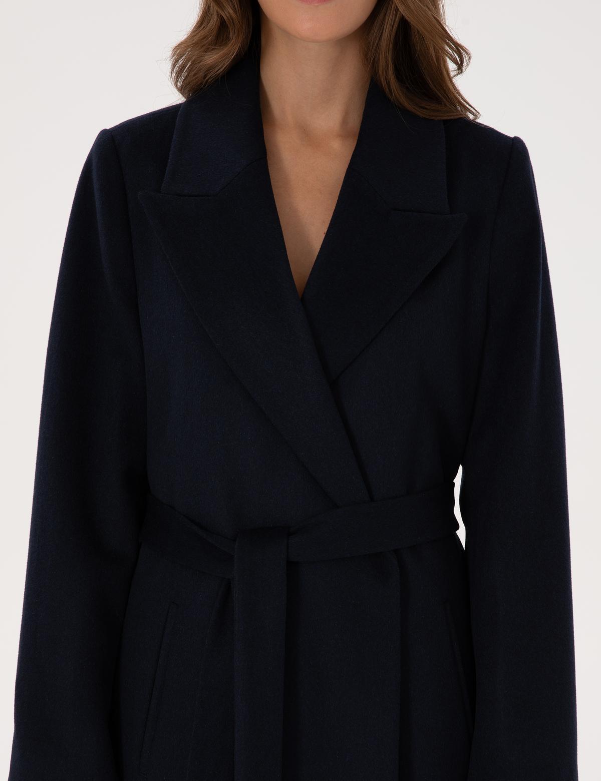 Lacivert Kaşe Kaban - 50308920038