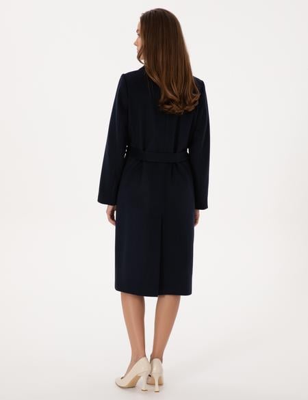 Lacivert Kaşe Kaban - 50308920038