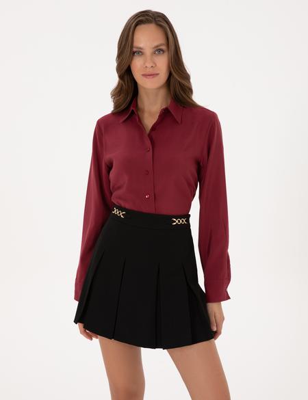 Mürdüm Modal Karışımlı Regular Fit Uzun Kollu Gömlek - 50318195026