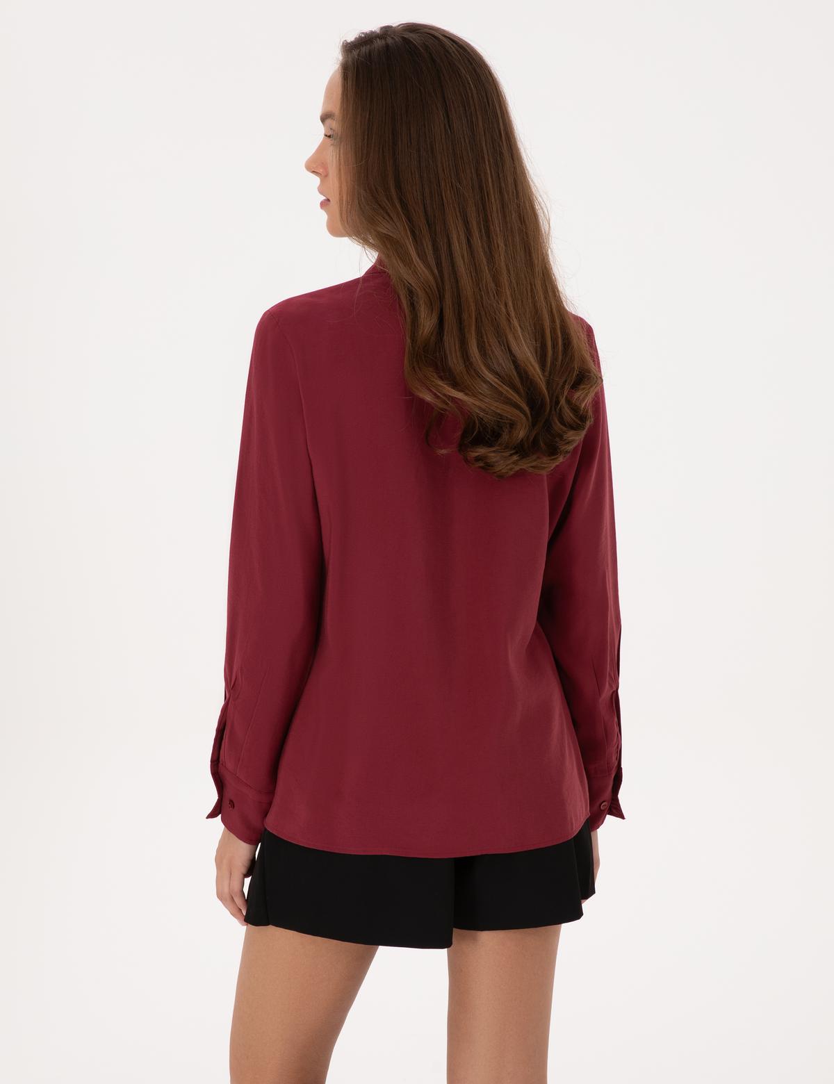 Mürdüm Modal Karışımlı Regular Fit Uzun Kollu Gömlek - 50318195026