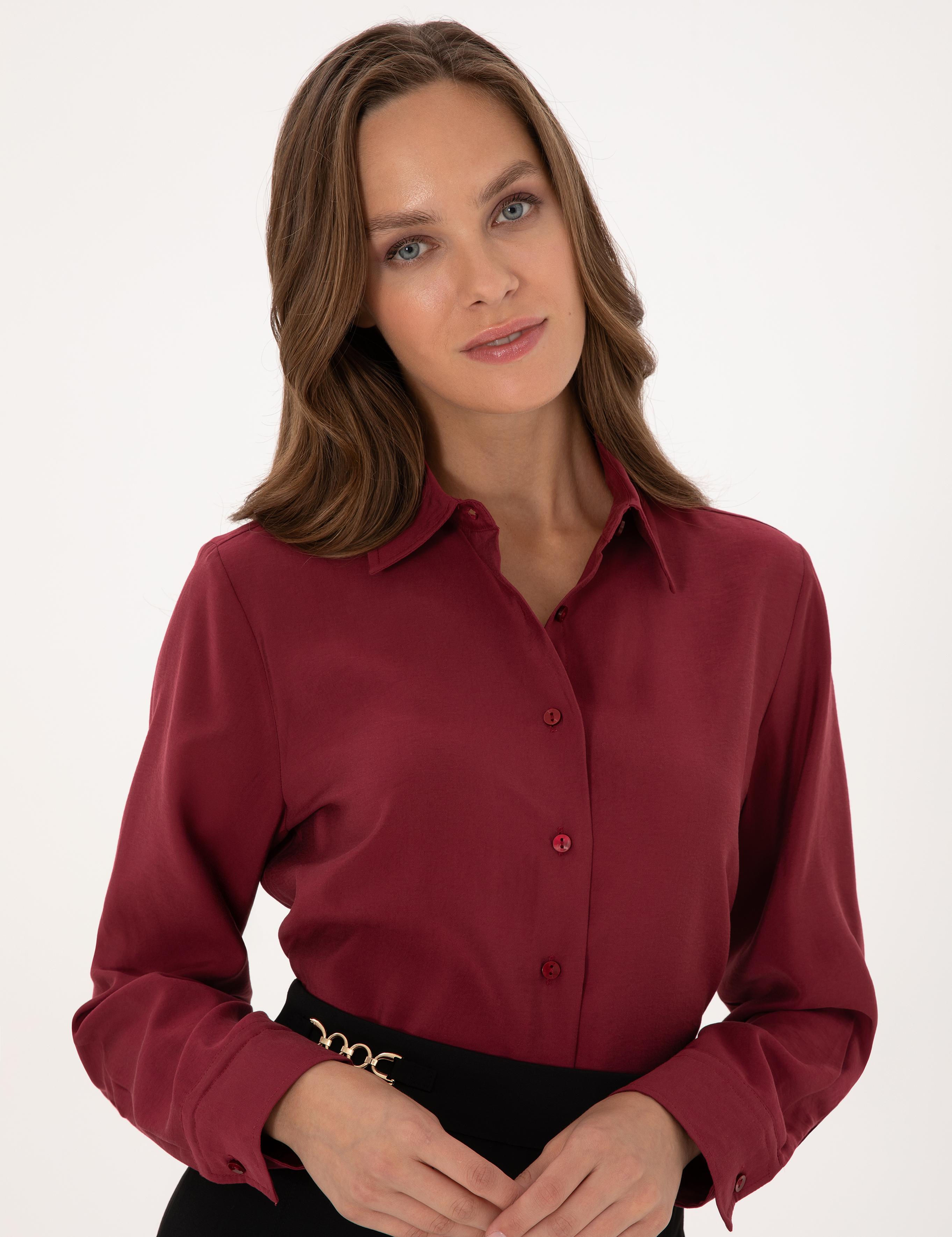 Mürdüm Modal Karışımlı Regular Fit Uzun Kollu Gömlek