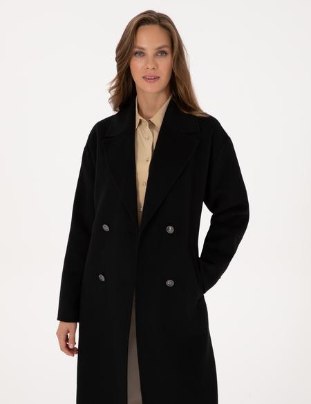 Siyah Kaşe Kaban - 50308929004