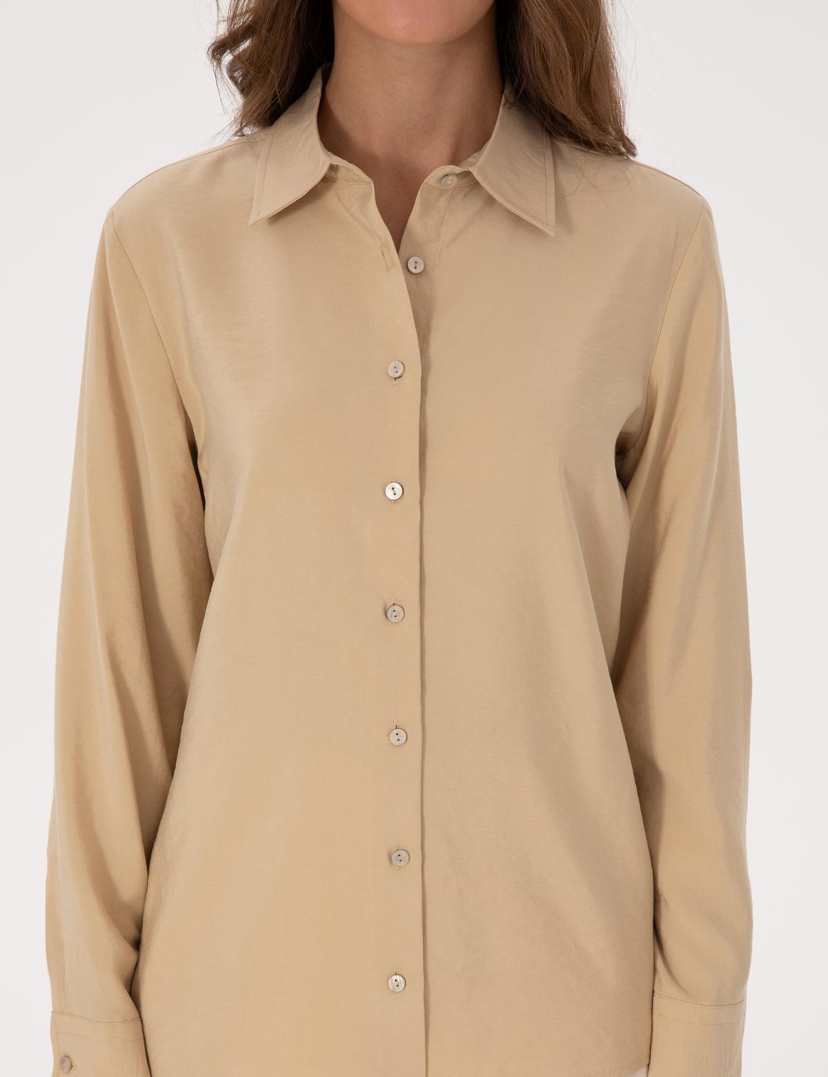 Bej Regular Fit Uzun Kollu Gömlek - 50318195020