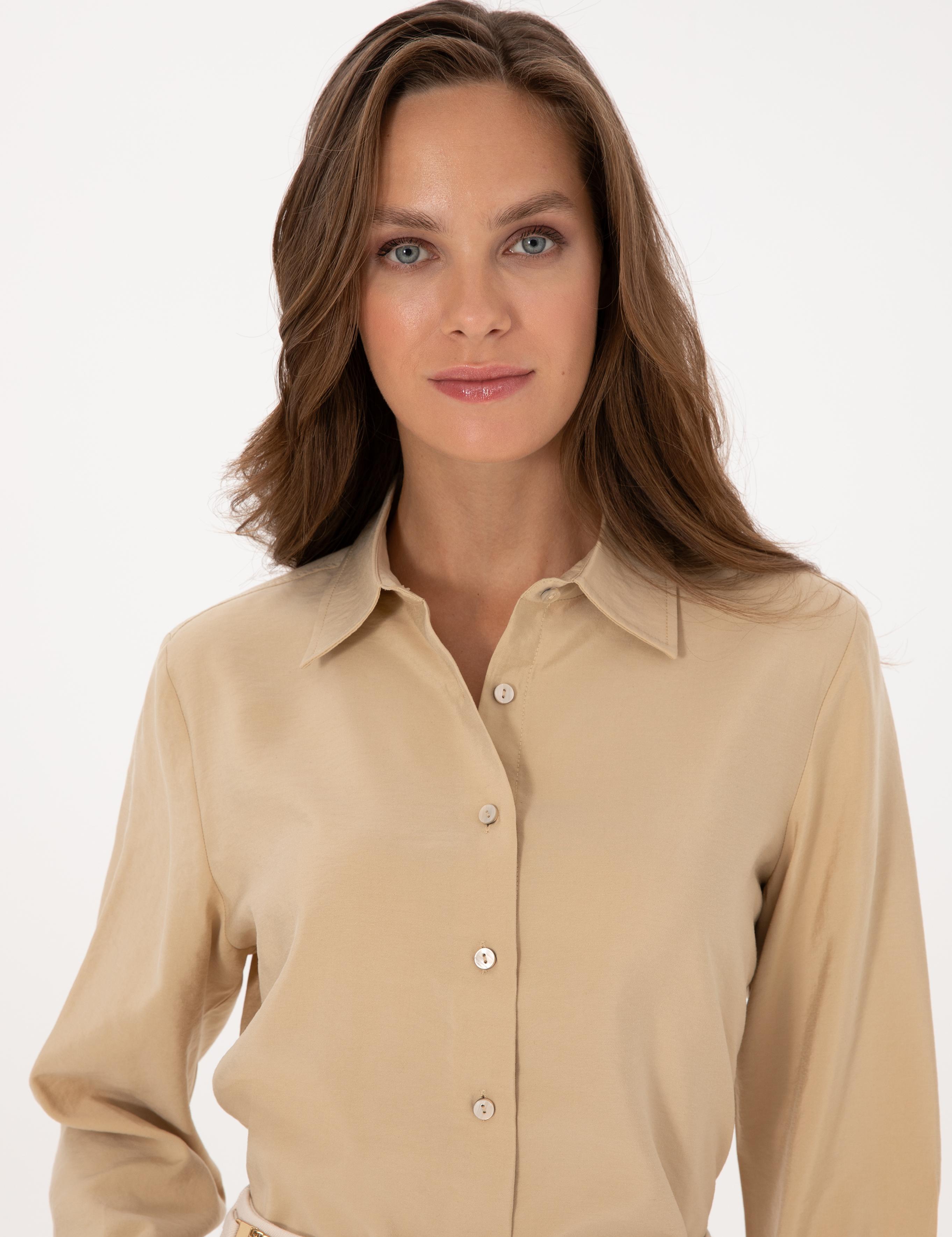 Bej Regular Fit Uzun Kollu Gömlek