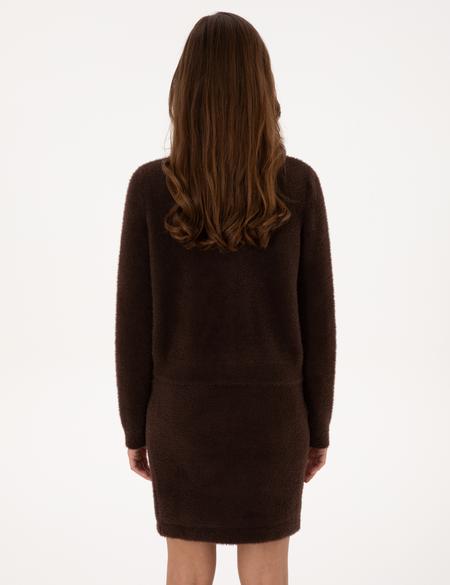 Kahverengi Crop Top Triko Hırka - 50310994012