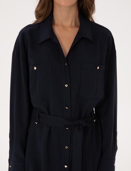 Lacivert Oversize Uzun Kollu Gömlek - 50314120003