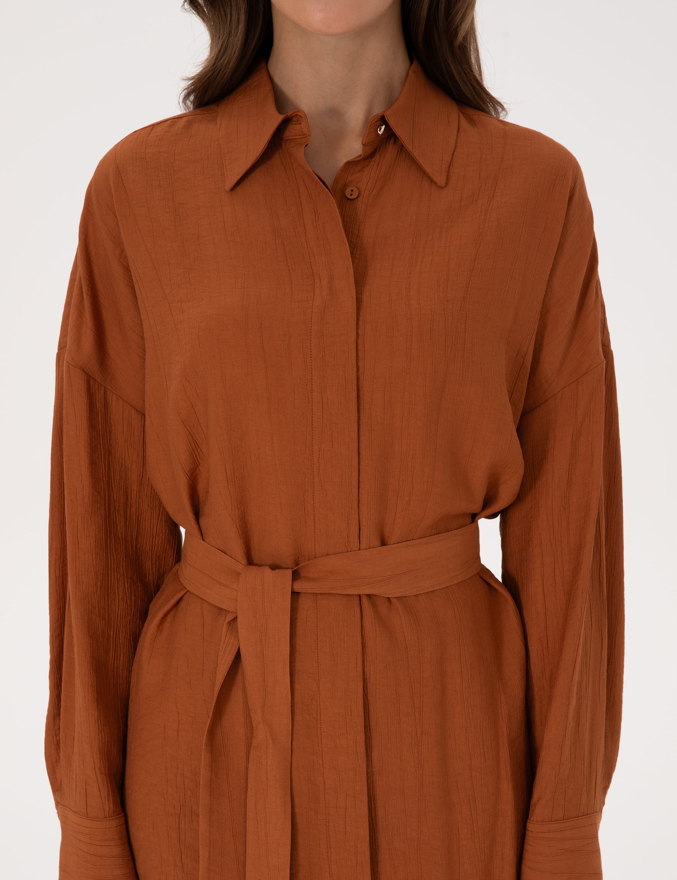 Tarçın Oversize Uzun Kollu Gömlek - Image 6