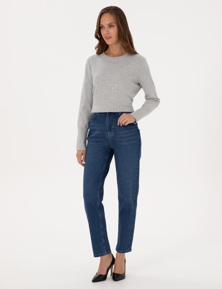 Açık Mavi Mom High Waist Fit Jean Pantolon - 50318254001