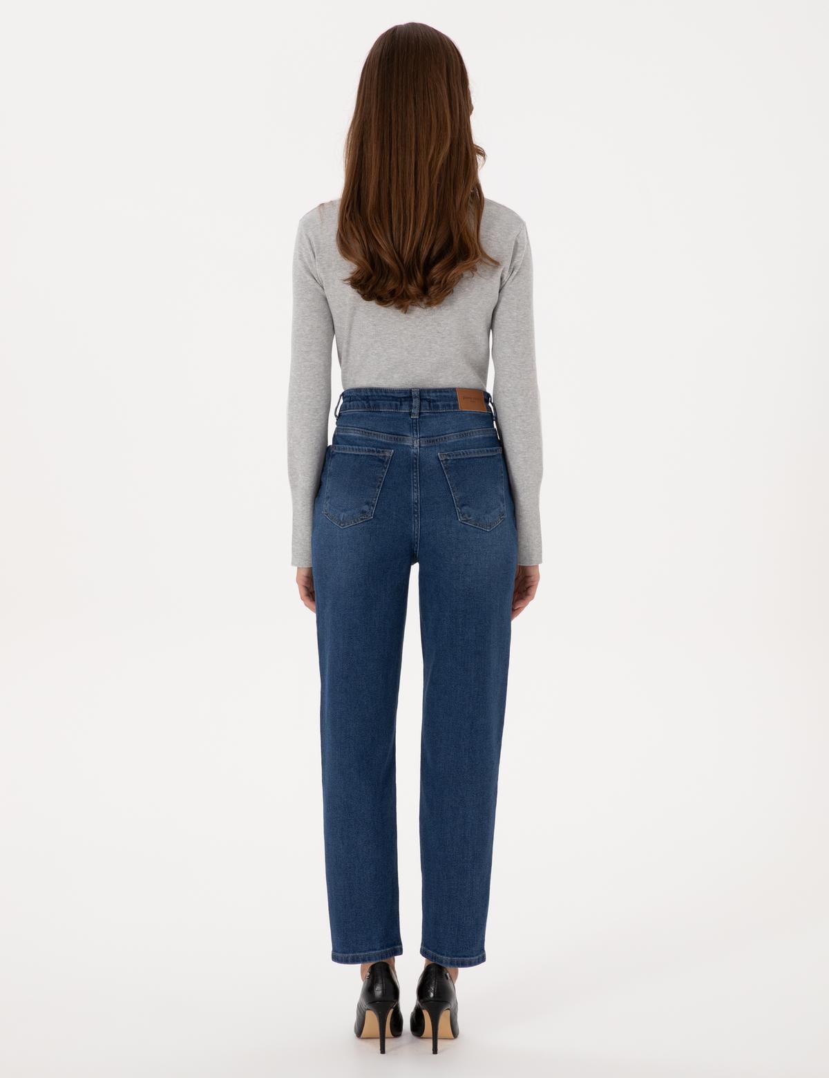 Açık Mavi Mom High Waist Fit Jean Pantolon - 50318254001