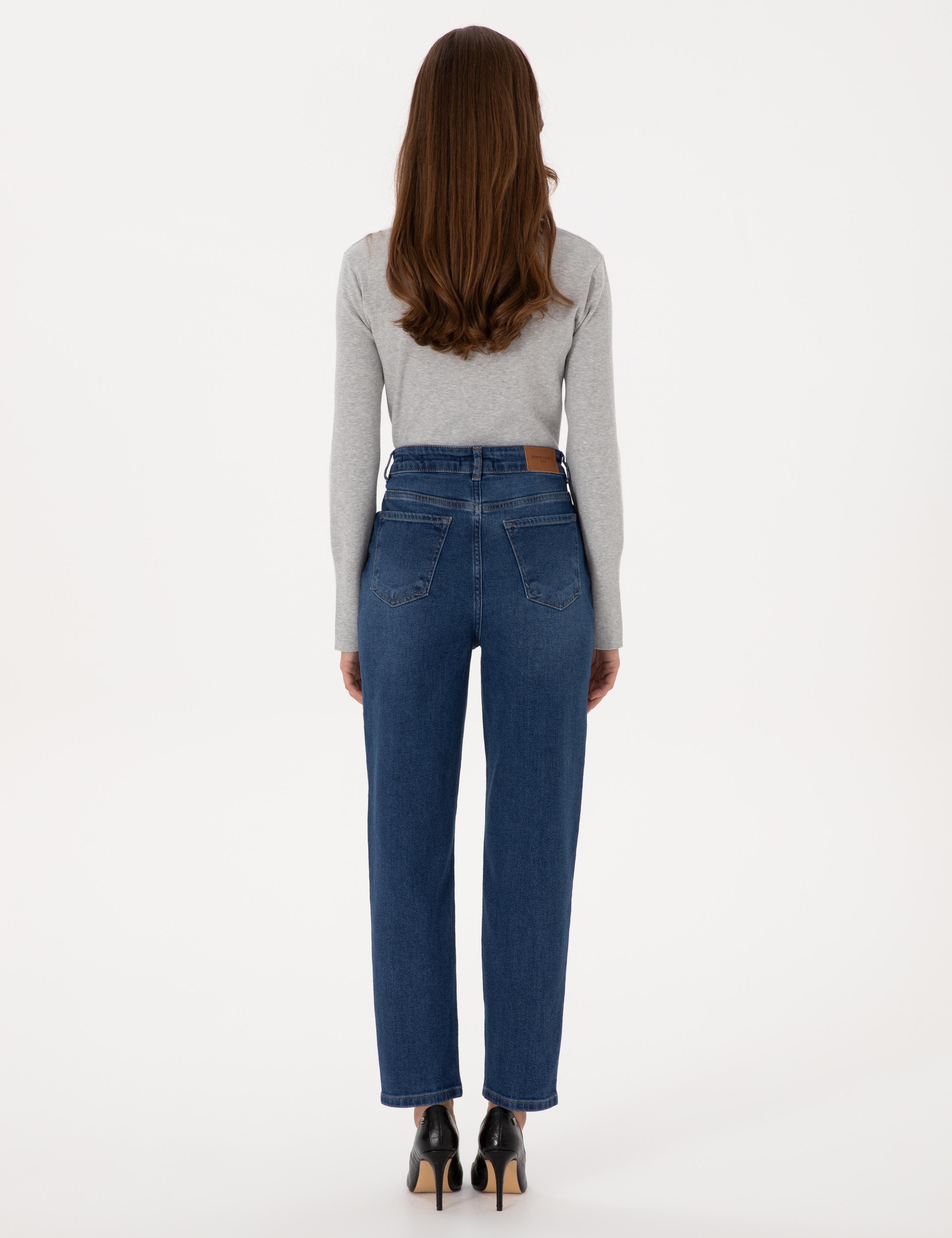 Açık Mavi Mom High Waist Fit Jean Pantolon