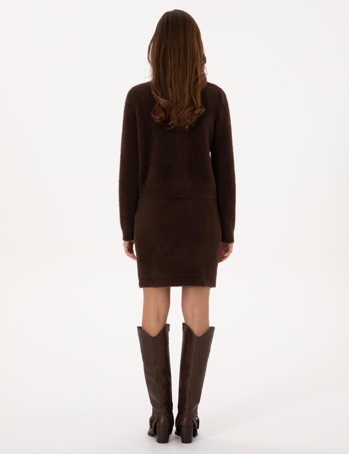 Kahverengi Kalem Fit Triko Etek - 50316408003