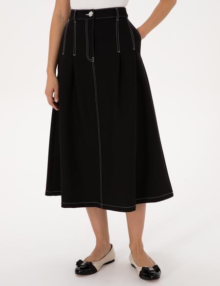 Siyah A Kesim Dokuma Etek - 50310037004