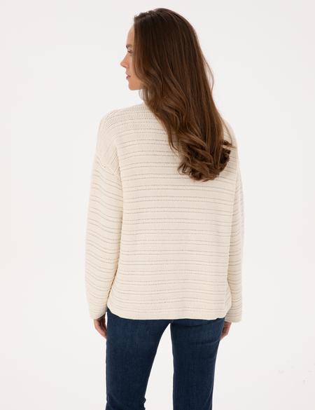 Ekru Comfort Fit Triko Hırka - 50310996006