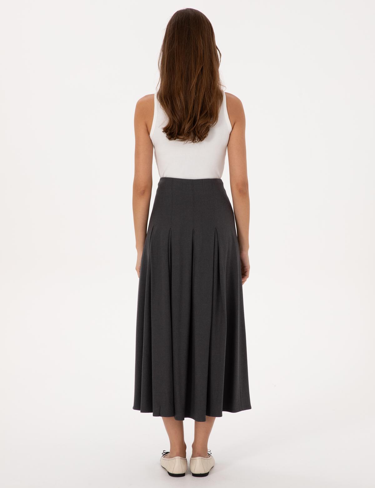 Antrasit A Kesim Dokuma Etek - 50313659006