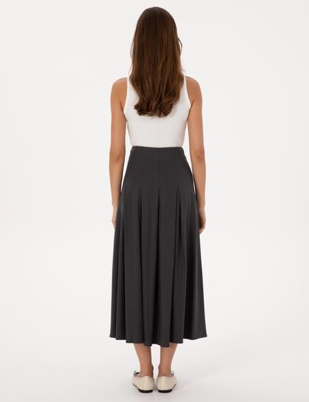 Antrasit A Kesim Dokuma Etek - 50313659006