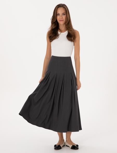 Antrasit A Kesim Dokuma Etek - 50313659006