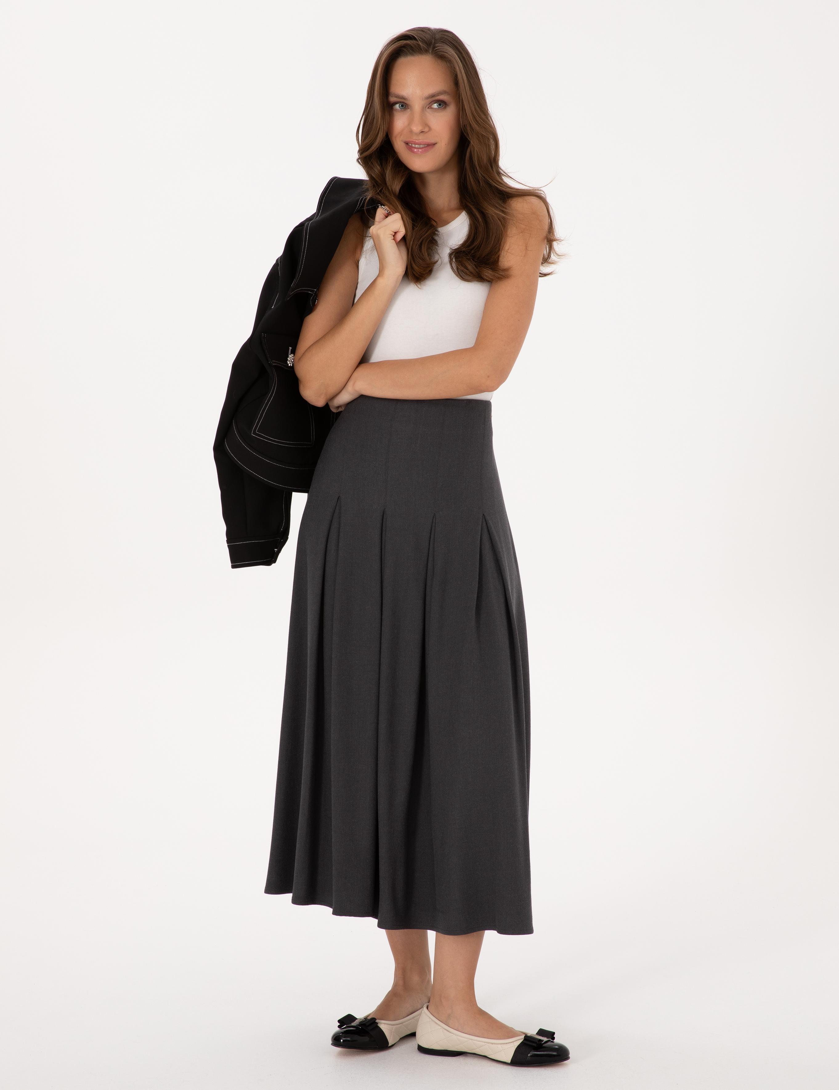 Antrasit A Kesim Dokuma Etek