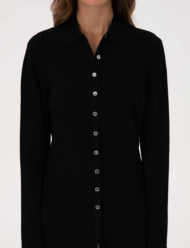 Siyah Slim Fit Triko Hırka