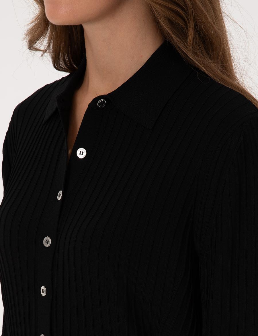 Siyah Slim Fit Triko Hırka