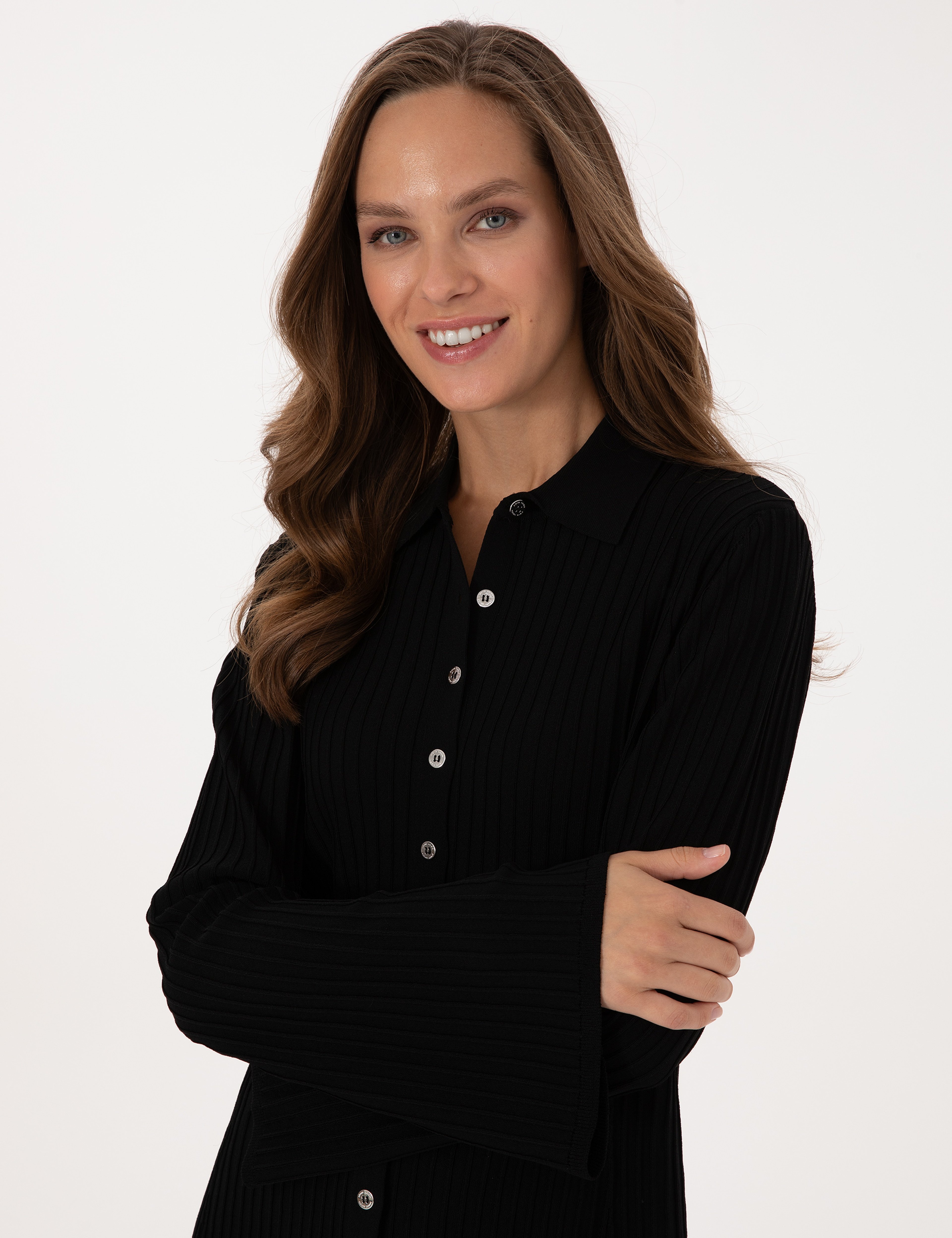Siyah Slim Fit Triko Hırka - Image 2