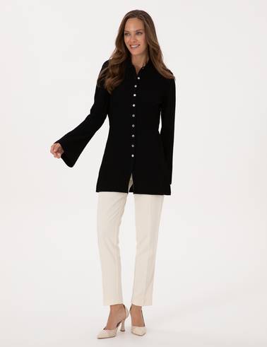 Siyah Slim Fit Triko Hırka