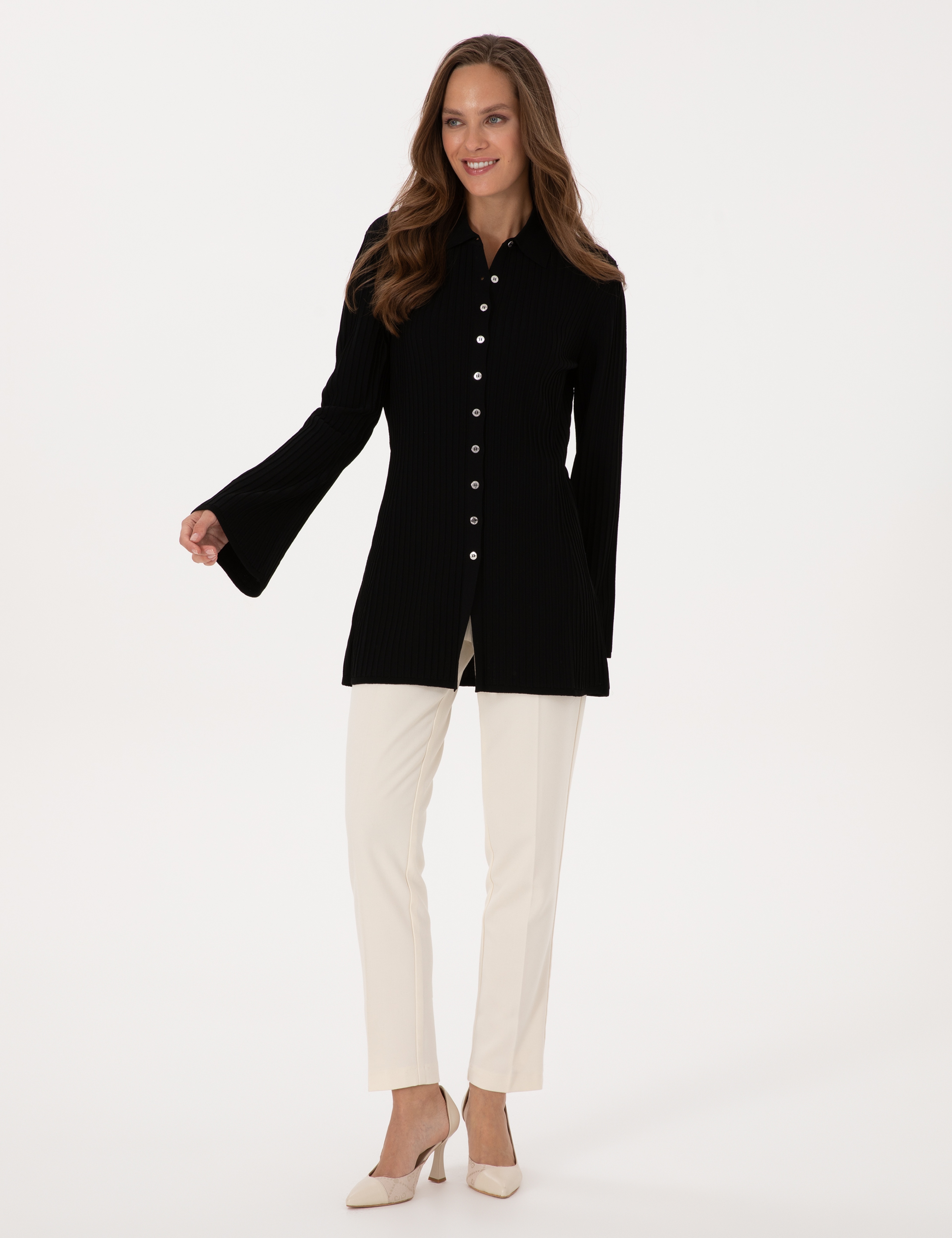 Siyah Slim Fit Triko Hırka