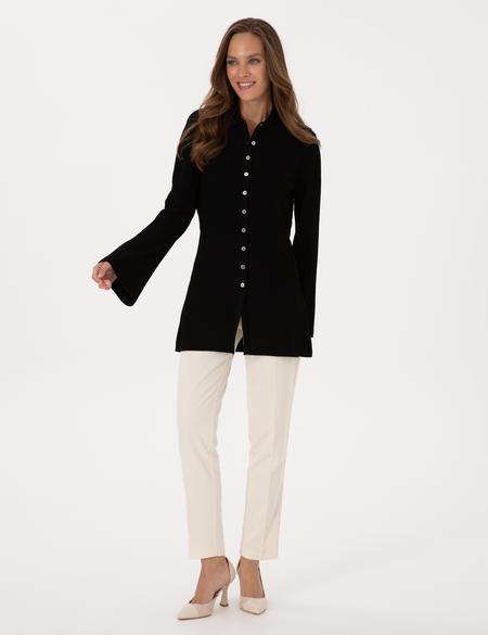 Siyah Slim Fit Triko Hırka - 50310998004