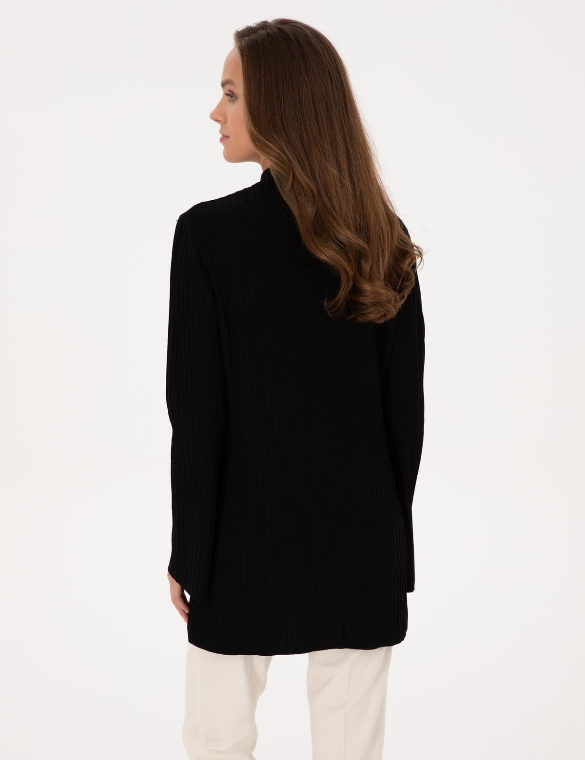 Siyah Slim Fit Triko Hırka - 50310998004