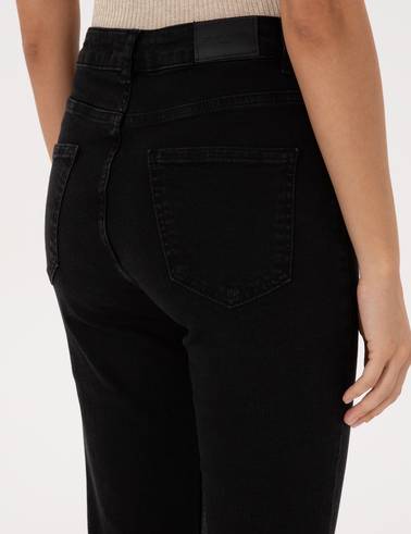 Siyah Skinny Flare Fit Jean Pantolon