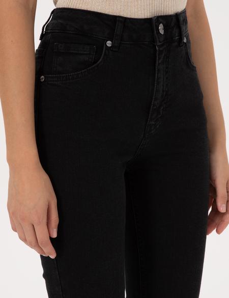 Siyah Skinny Flare Fit Jean Pantolon - 50318044011