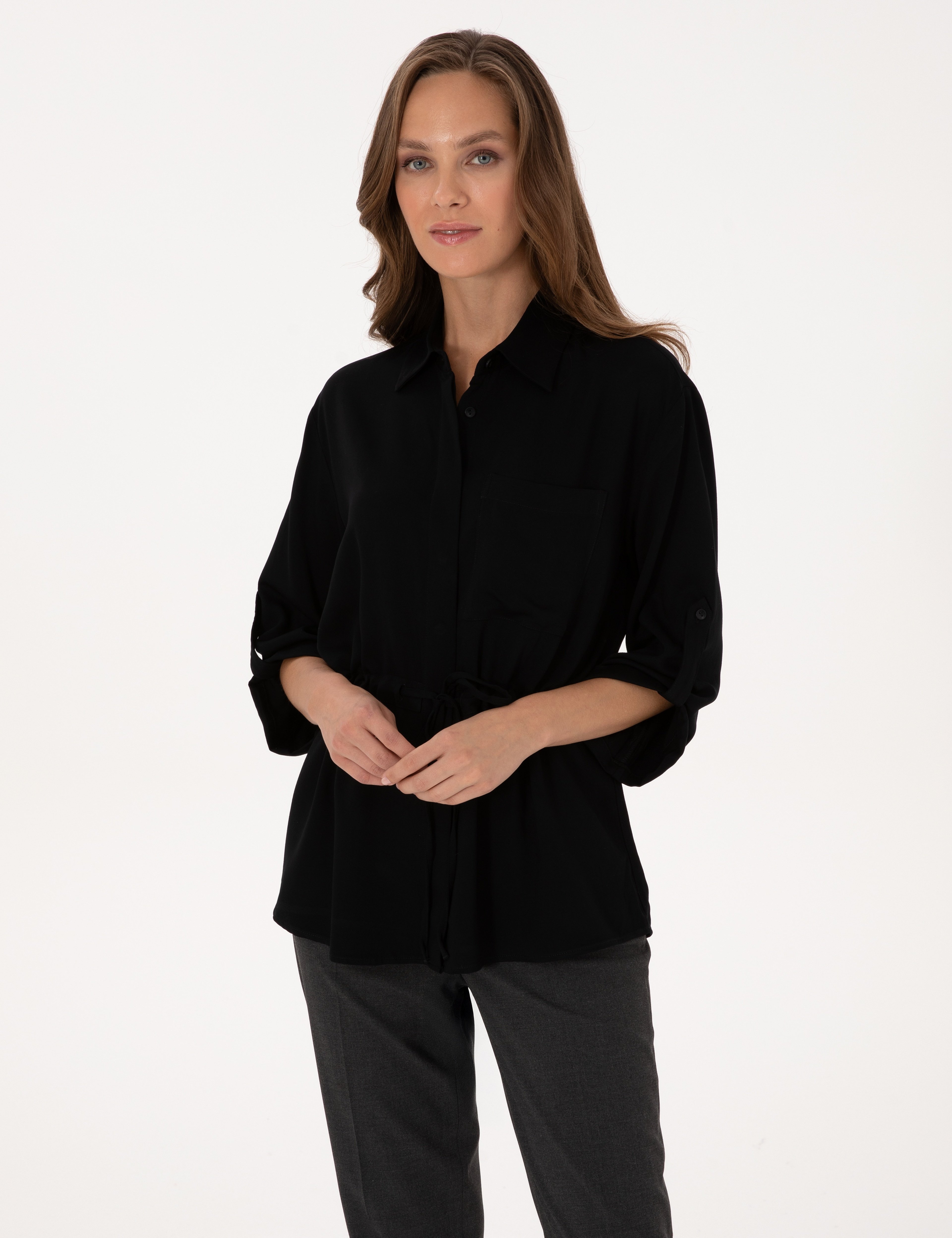 Siyah Comfort Fit Uzun Kollu Gömlek