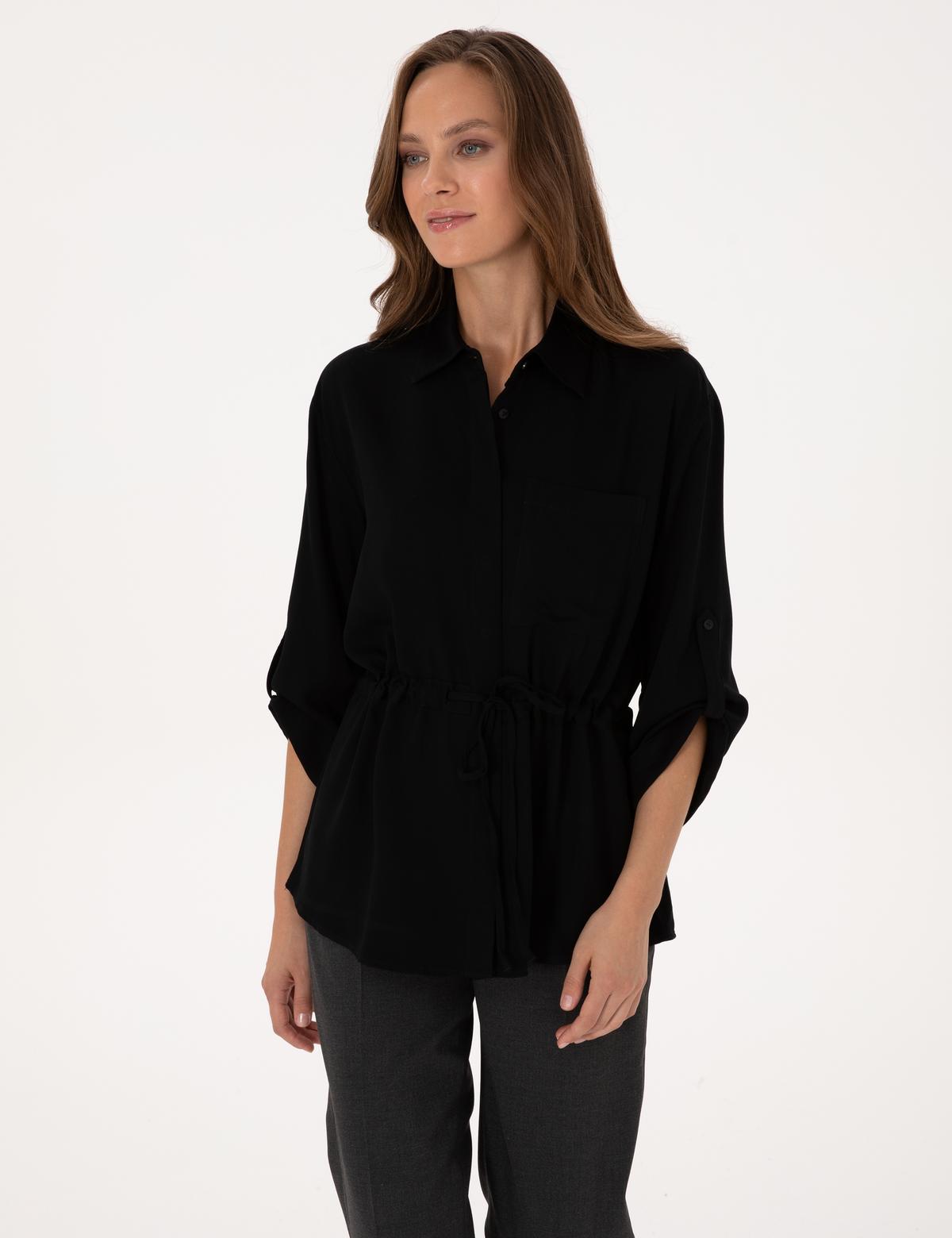 Siyah Comfort Fit Uzun Kollu Gömlek