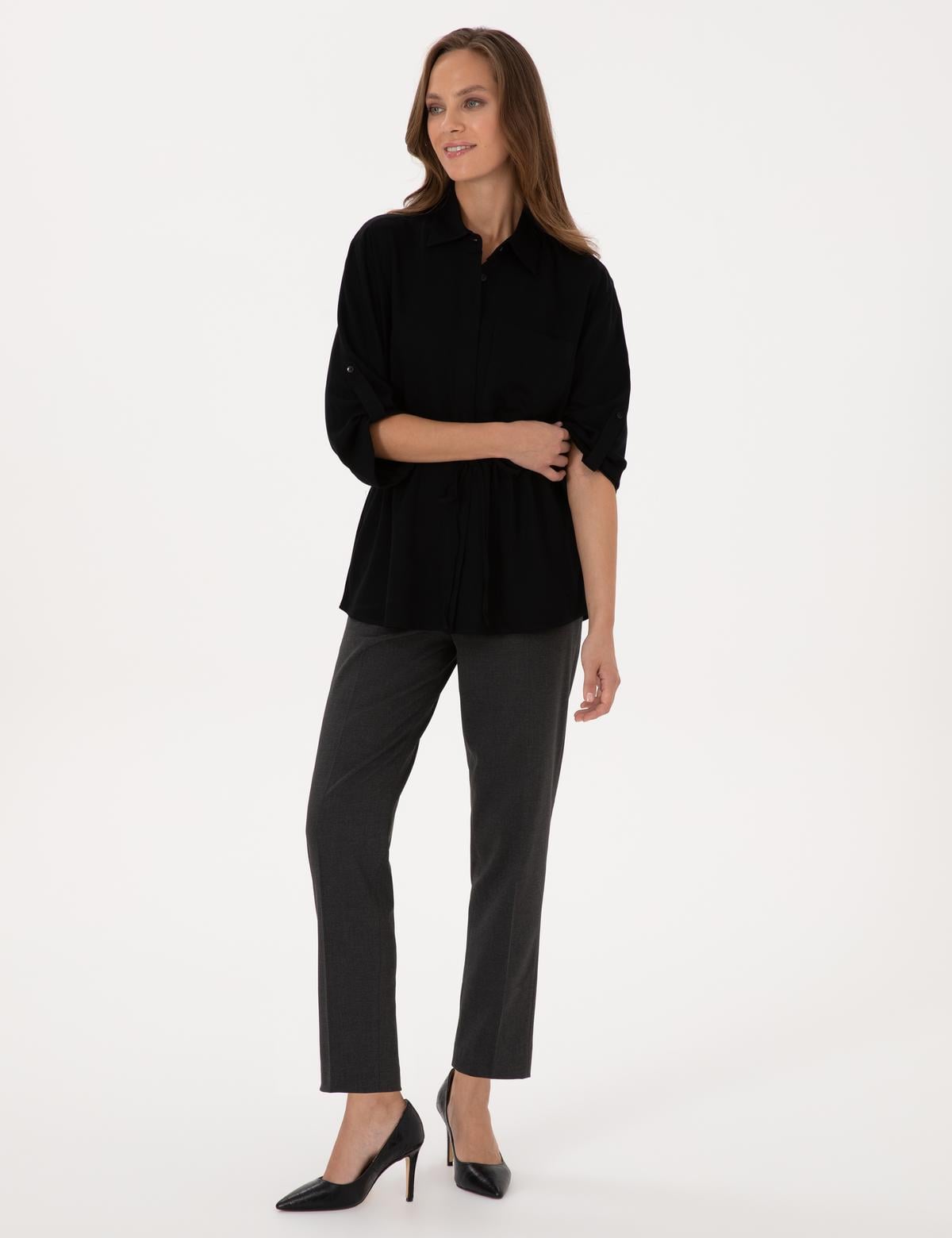 Siyah Comfort Fit Uzun Kollu Gömlek - 50318228001