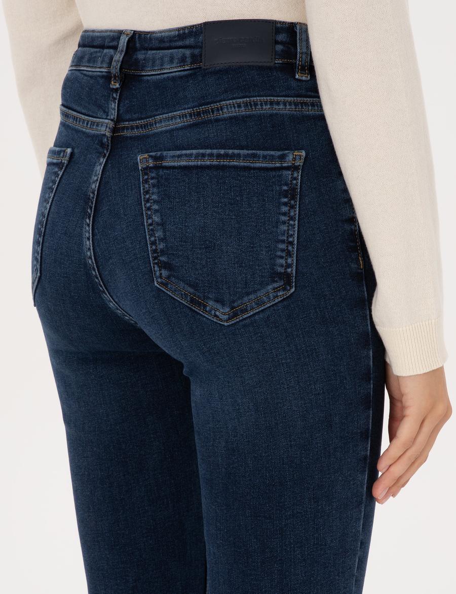 Lacivert Skinny Flare Jean Pantolon