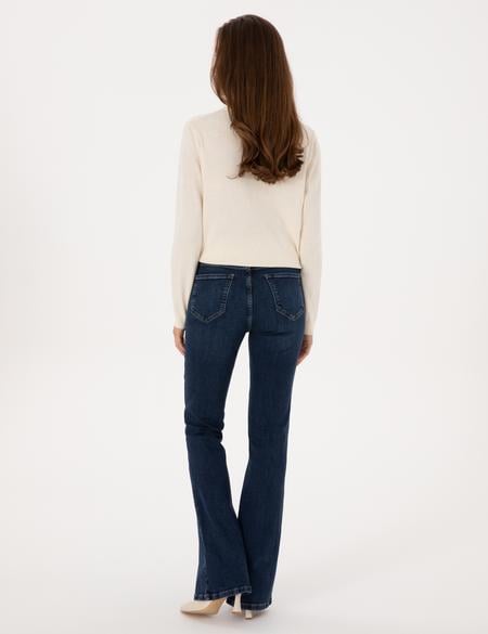 Lacivert Skinny Flare Jean Pantolon - 50318199001