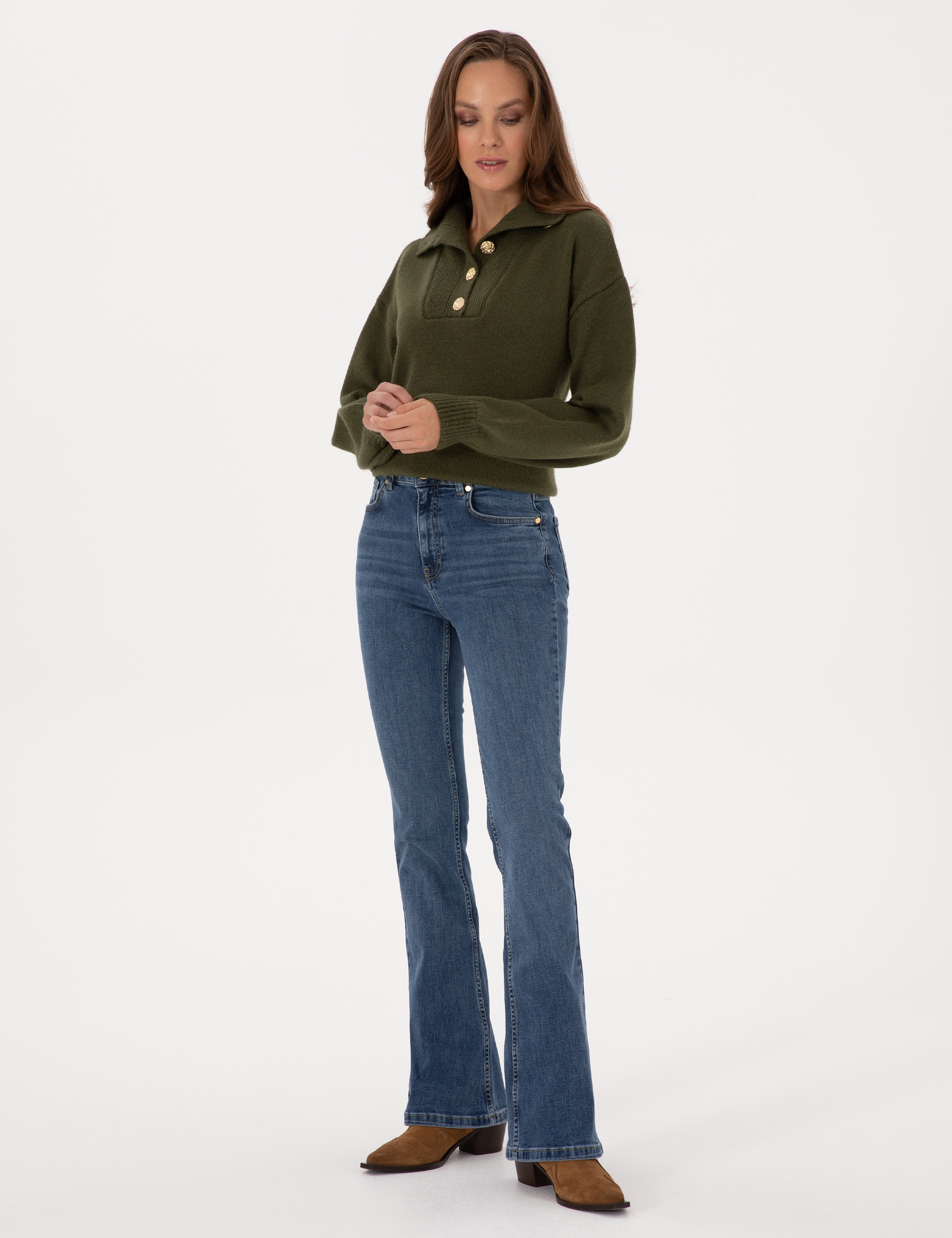Mavi Skinny Flare Fit Jean Pantolon - Image 3