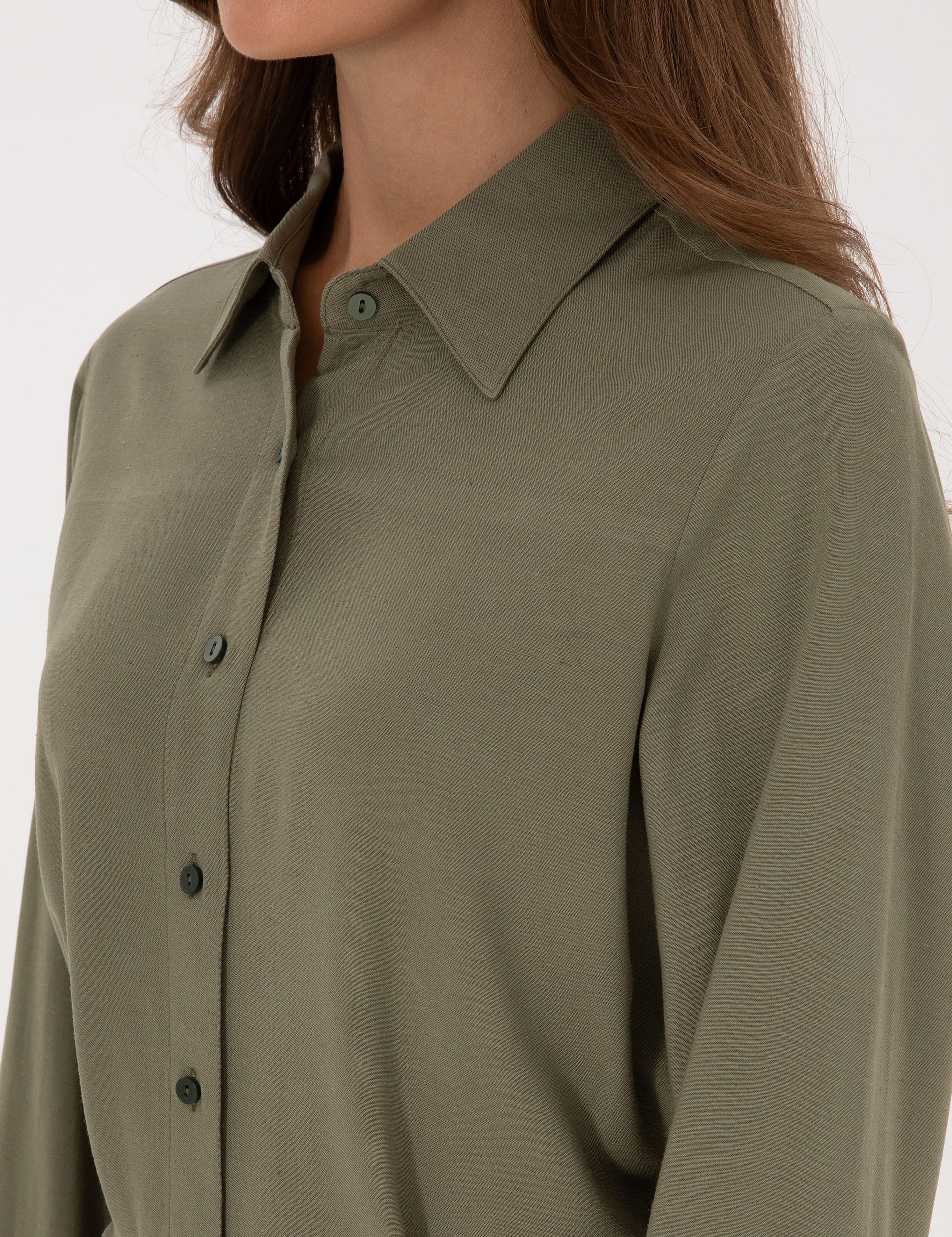 Haki Comfort Fit Dokuma Elbise