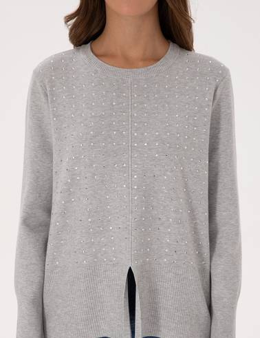 Gri Melanj Regular Fit Kazak