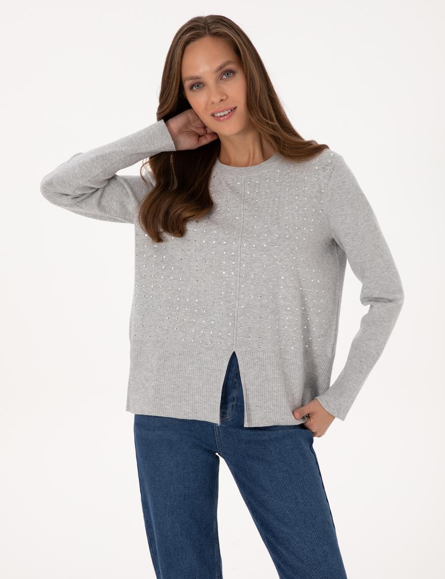 Gri Melanj Regular Fit Kazak