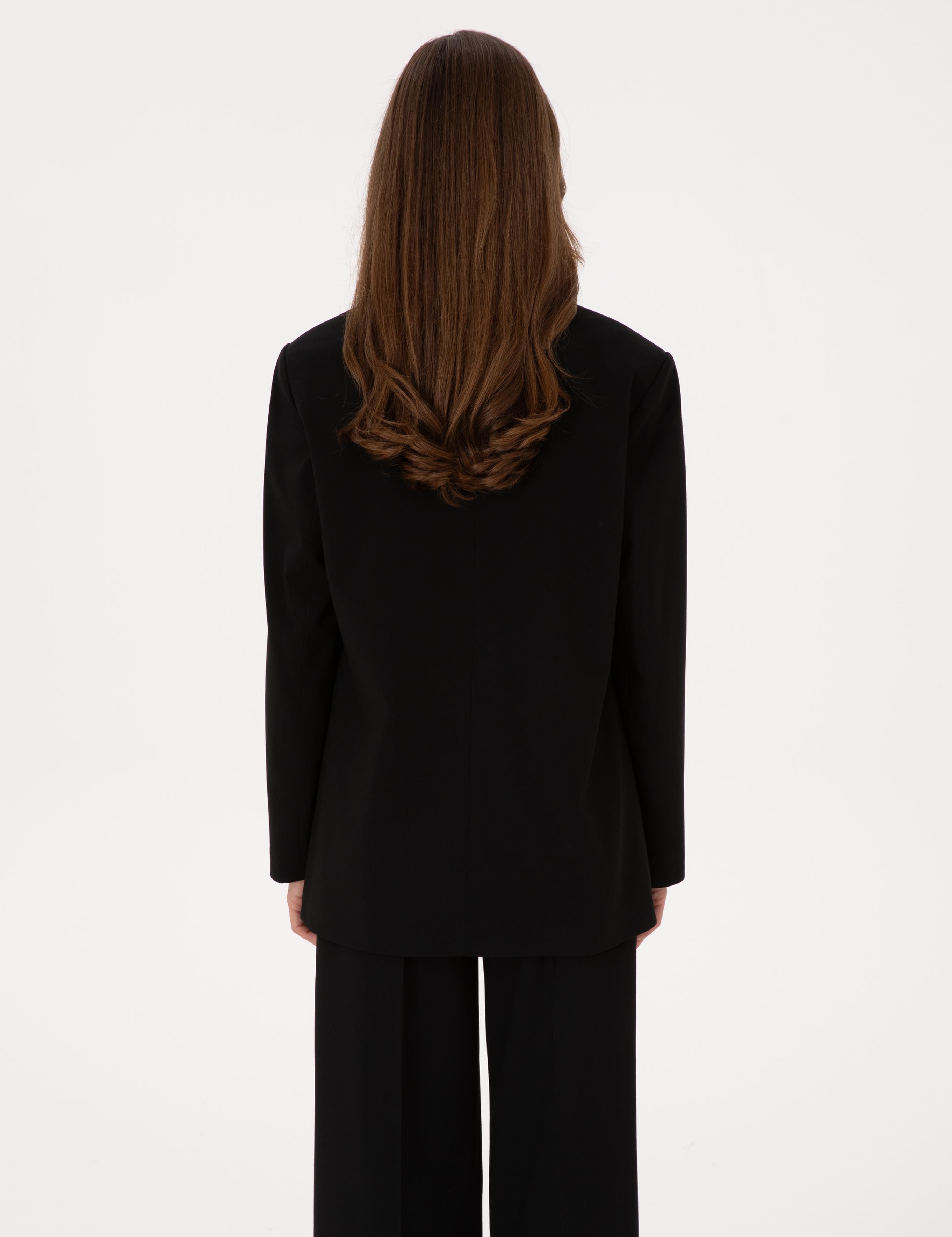 Siyah Comfort Fit Kruvaze Ceket