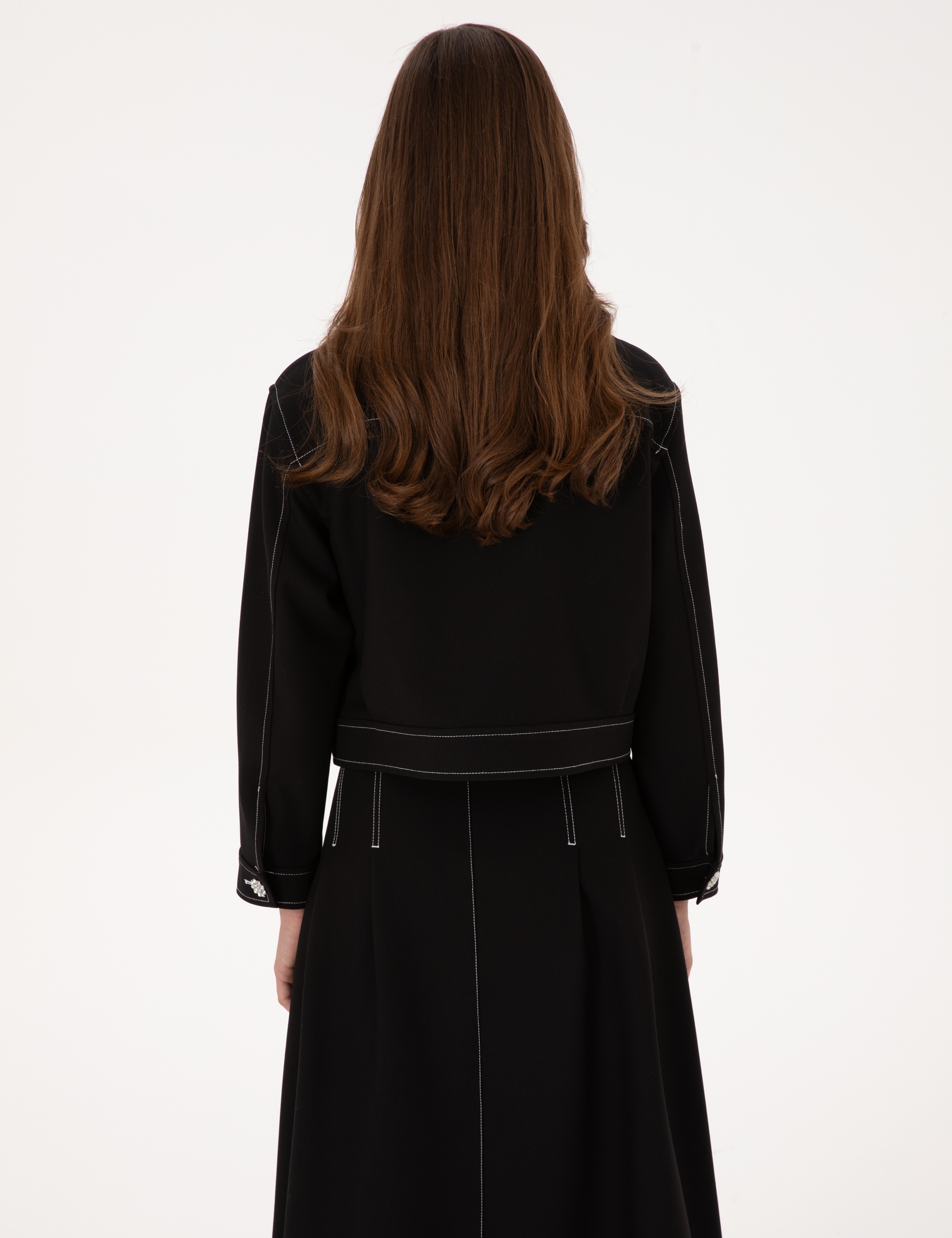 Siyah Crop Top Ceket - Image 5
