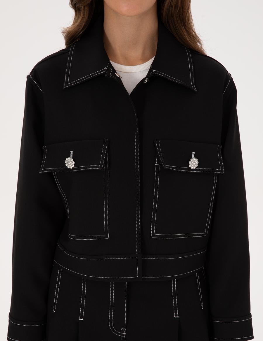 Siyah Crop Top Ceket