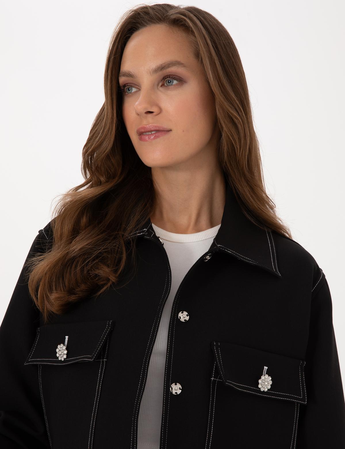 Siyah Crop Top Ceket - 50310060003