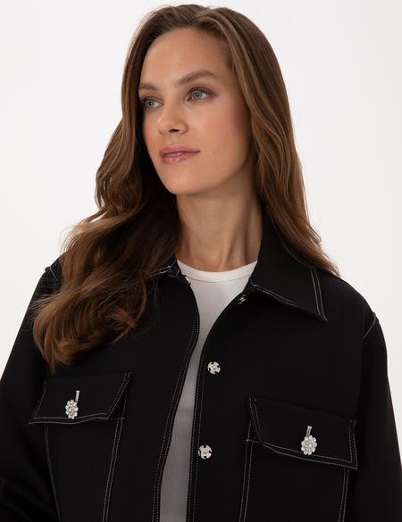 Siyah Crop Top Ceket - 50310060003